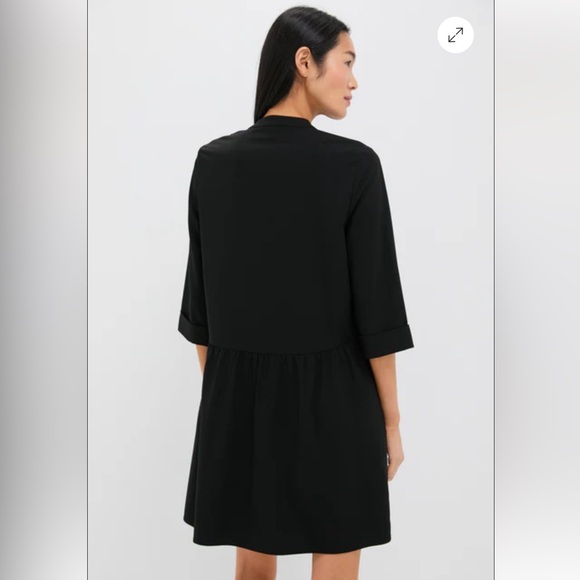 Tuckernuck Crepe Black Royal Shirt Dress Sz M - Picture 2 of 12